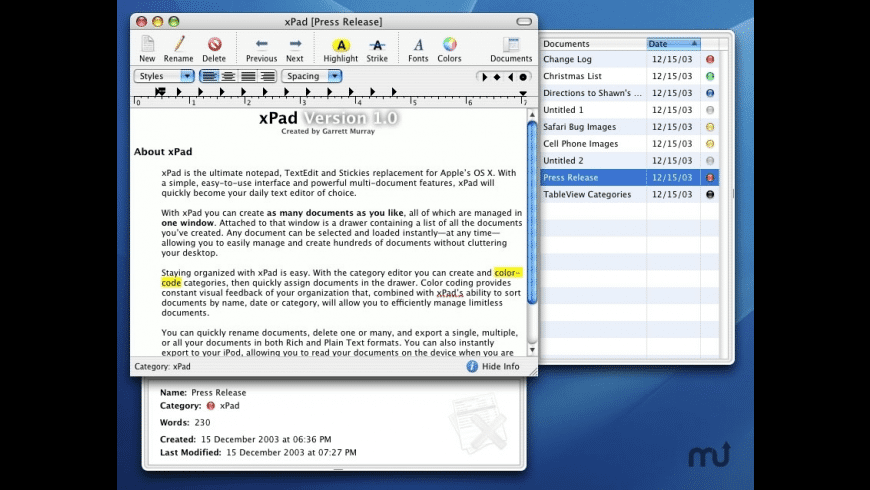 notepad for mac os x 10.4.11